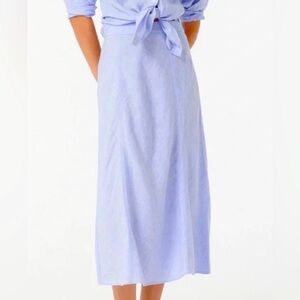 J. Crew Baird McNutt Irish Linen French
Blue Midi Skirt Size 6